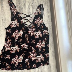 Black floral American Eagle tank top